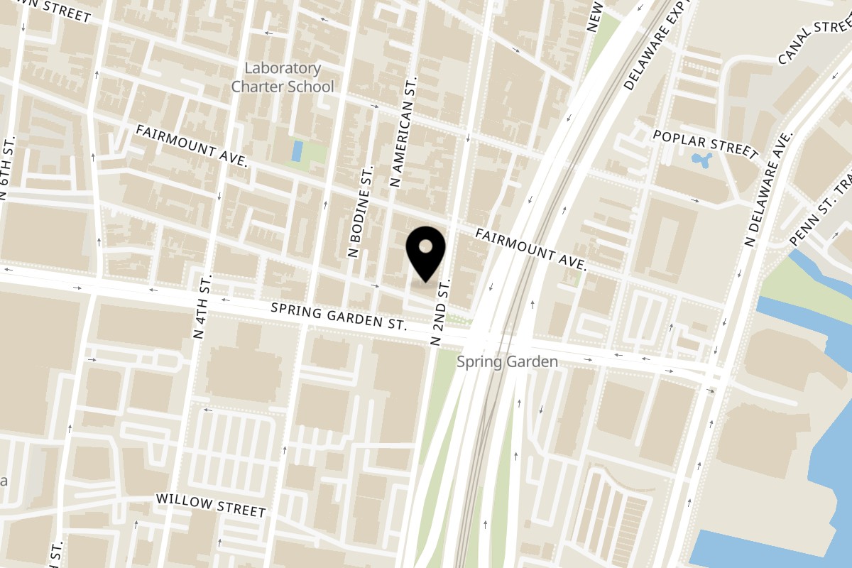 Map showing the location of Seiko Japanese Restaurant on 604 N 2nd St in Philadelphia